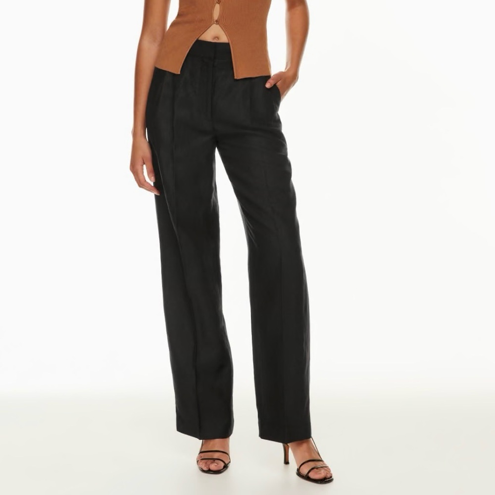 Wilfred Black High-Rise Straight Trousers